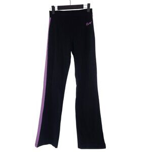 Chic Black and Purple Sporty Yoga Flare Leggings Pants